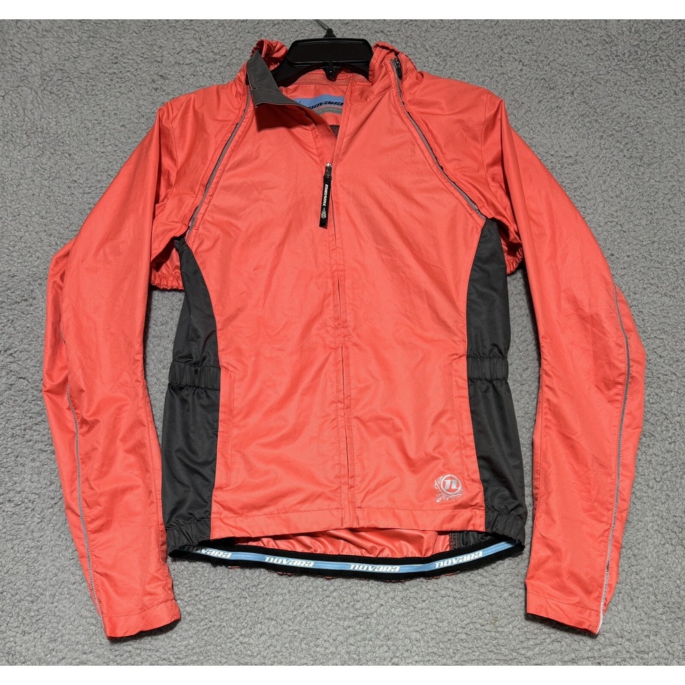Novara Cycling Hooded Jacket Womens Small Reflective Full Zip Bike Vented